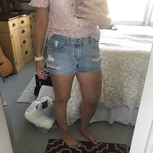 Billabong mid rise distressed shorts